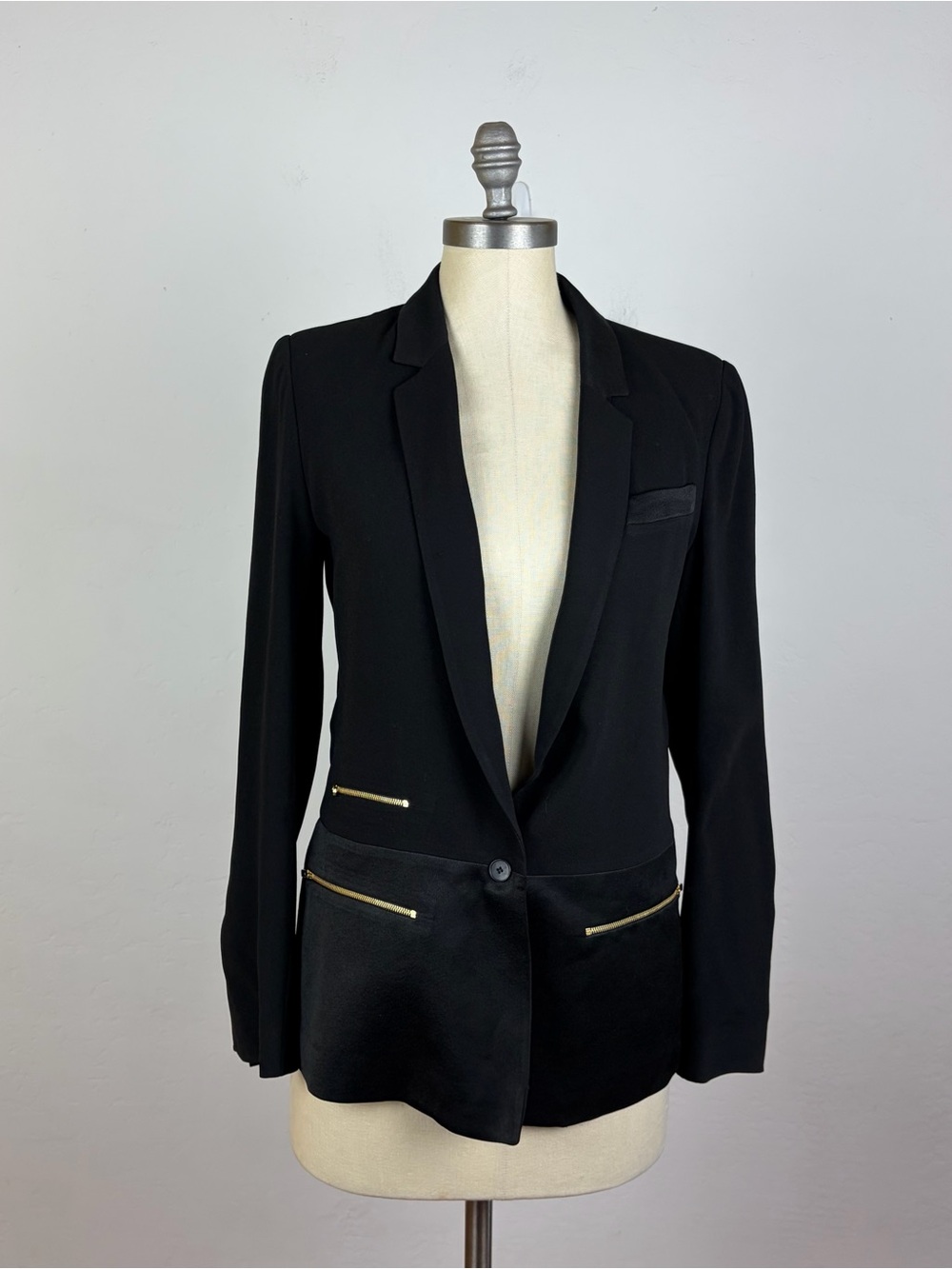 Maje Single Button Blazer in Black